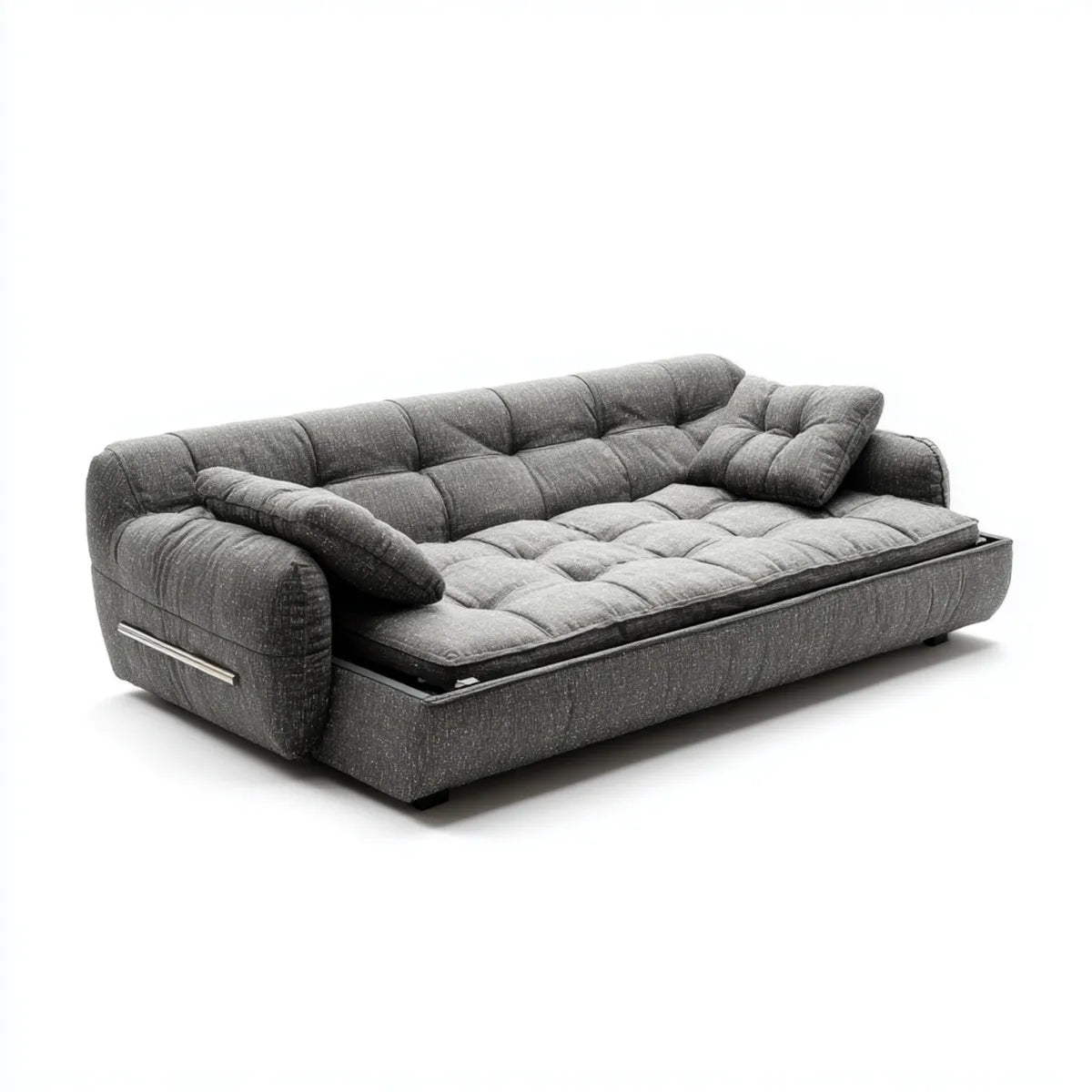 Divano letto estraibile 3 posti grigio in poliestere rettangolare 220 x 95 x 88 cm