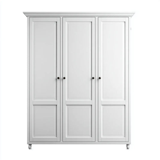 Armadio guardaroba 3 ante bianco in MDF rettangolare 150 x 60 x 200 cm