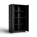 Armadio guardaroba a 2 ante nero 80 x 40 x 180 cm in truciolare melaminico rettangolare