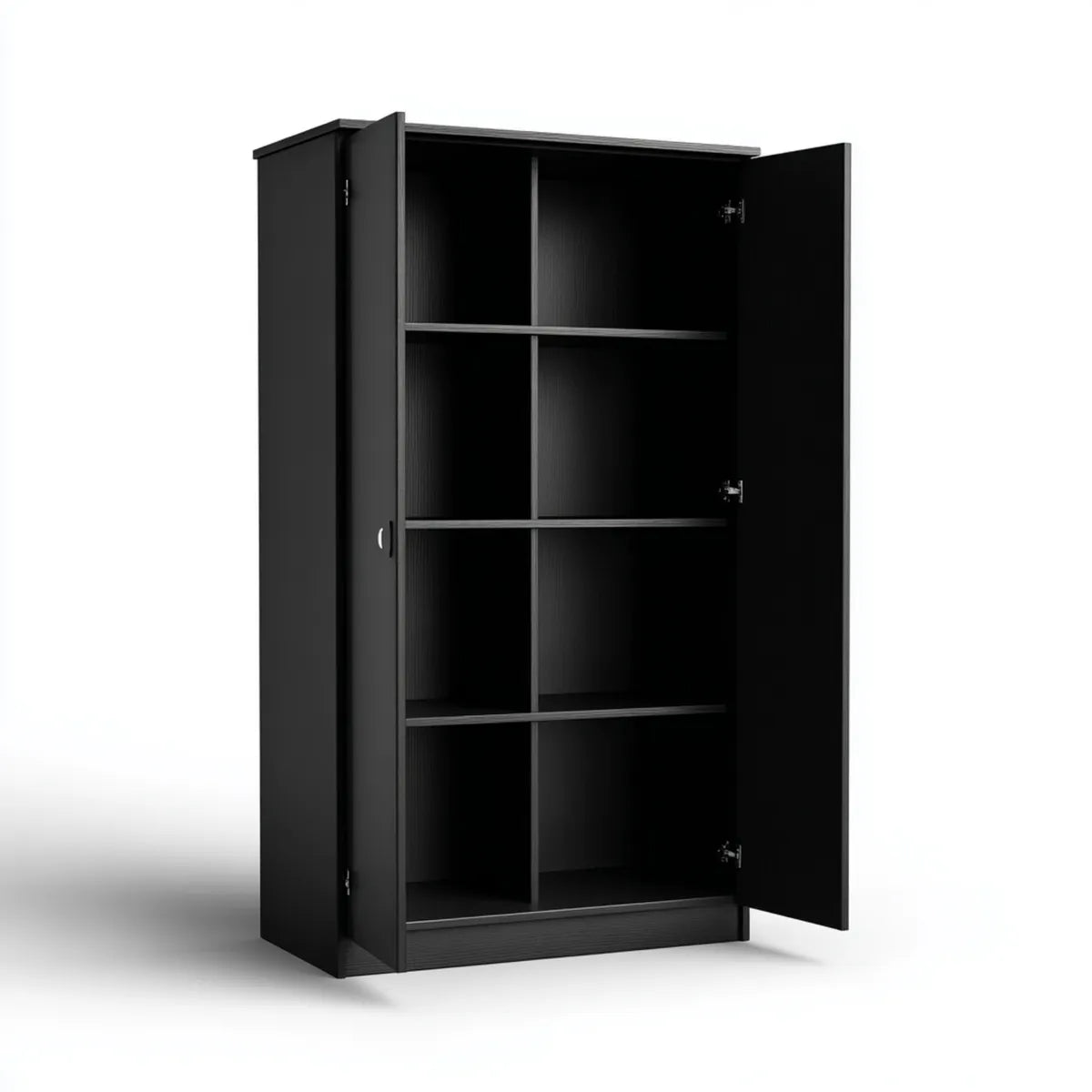 Armadio guardaroba a 2 ante nero 80 x 40 x 180 cm in truciolare melaminico rettangolare