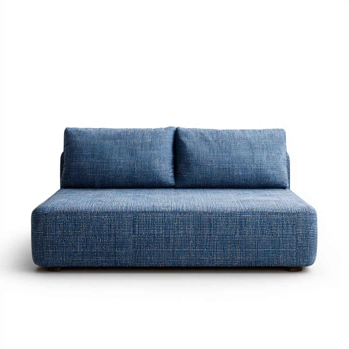 Divano 2 posti blu 160 x 90 x 78 cm in poliestere dalla forma rettangolare