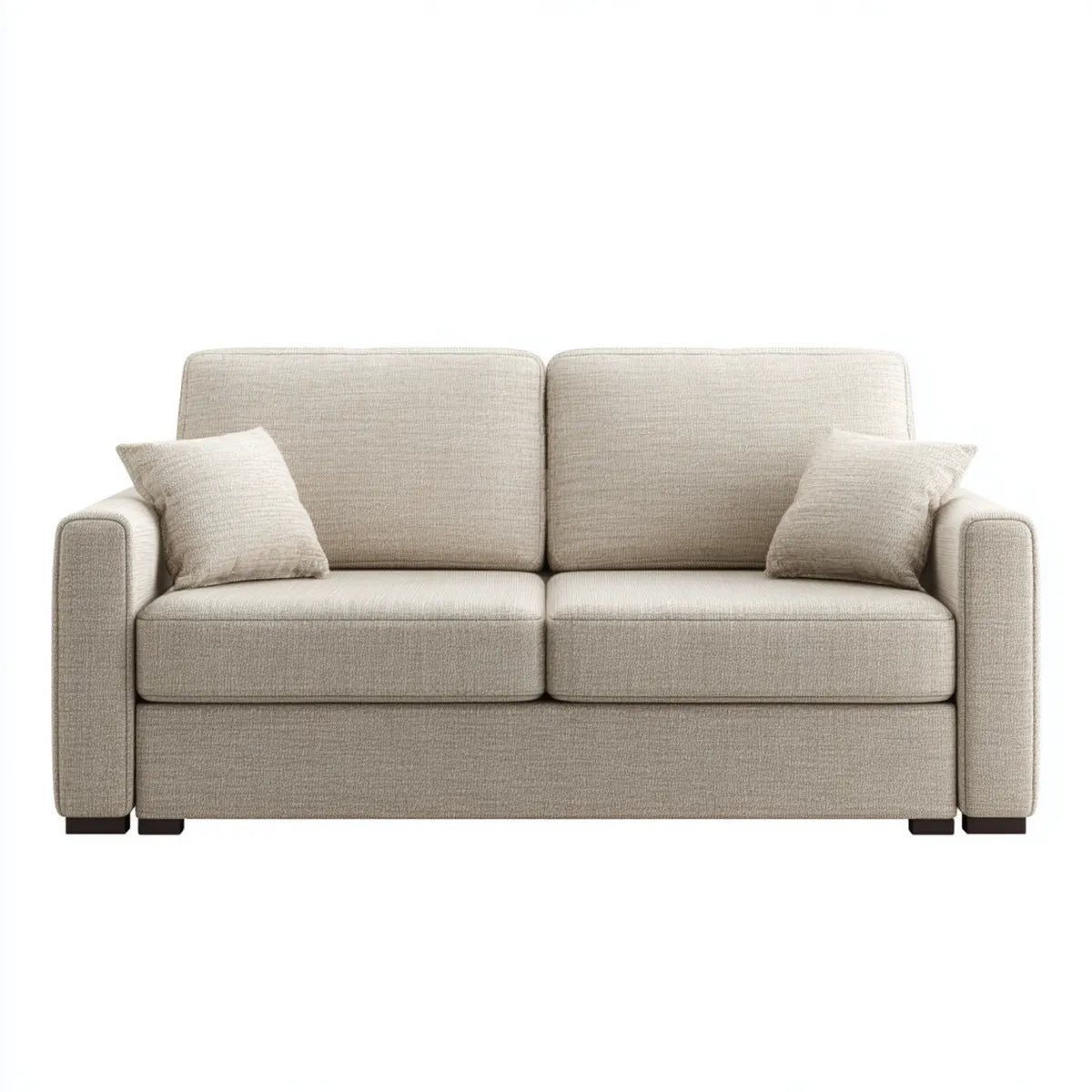 Divano 2 posti beige 170 x 90 x 85 cm in poliestere rettangolare