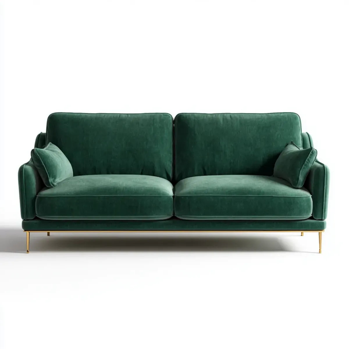 Divano 2 posti verde scuro 180 x 90 x 85 cm in velluto di poliestere rettangolare