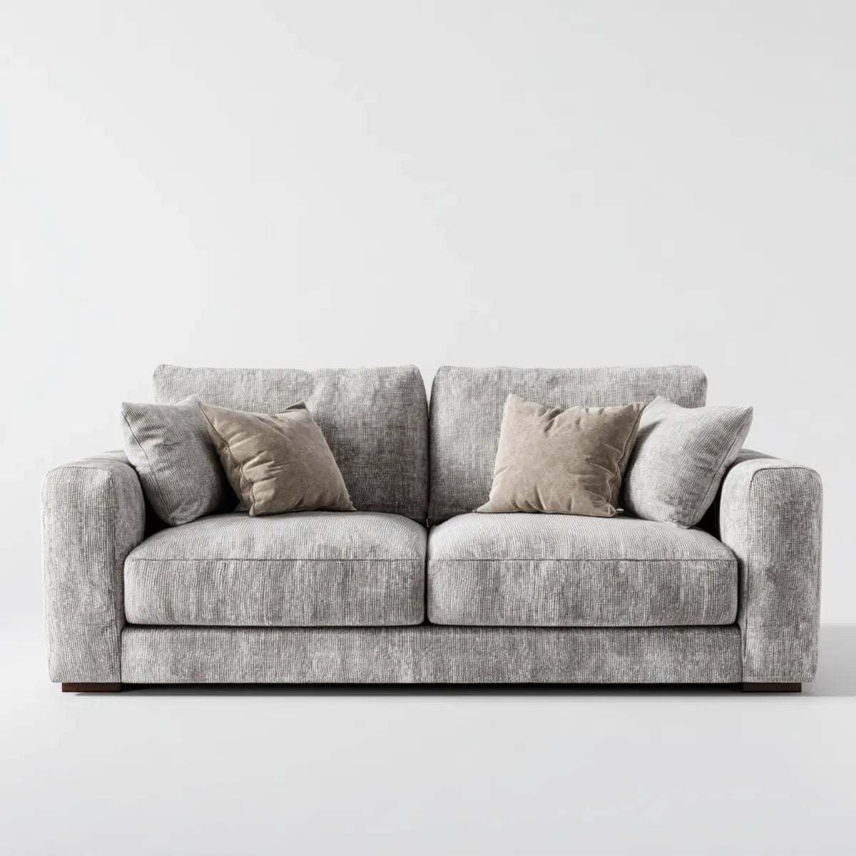 Divano 2 posti grigio 180 x 90 x 85 cm in poliestere forma rettangolare