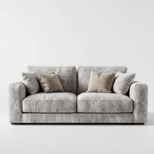 Divano 2 posti grigio 180 x 90 x 85 cm in poliestere forma rettangolare