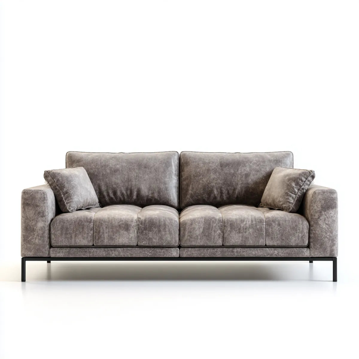 Divano 3 posti grigio tortora 220 x 95 x 85 cm in microfibra di poliestere rettangolare